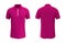 Men`s pink polo shirt mock up with half zip.
