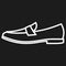 Men`s shoe outlined icon in dark background