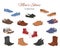 Men s shoes collection, vector illustration