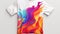 a men\\\'s T-shirt design with an artistic blend of vibrant colors.