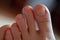 Men`s toes, healthy toe nails