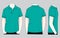 Men's Turquoise Short Sleeves Polo Shirt Template Vector