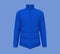 Men`s warm sport puffer jacket isolated over blue background