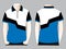 Men's White-Black-Blue Short Sleeve Polo Shirt With Zip-Placket Design