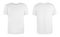 Men`s white blank T-shirt template,from two sides, natural shape on invisible mannequin, for your design mockup for print, isolat