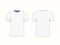 Men`s white t-shirt with short sleeve in front and back views.