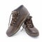 Men`s winter sneakers made of genuine brown leather.