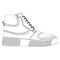 Men shoes high top sneakers isolated. Male man season shoes icons. Technical sketch