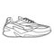 Men shoes sneakers trainers isolated. Male man season shoes or running icons. Technical sketch