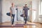 Men standing on one foot during the balance exercise