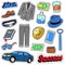 Men Success Accessories and Clothes Set for Stickers, Patches and Badges