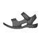 Men summer leather sandals on a bare foot.Different shoes single icon in monochrome style vector symbol stock