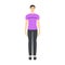 Men to do x-front measurement body with arrows fashion Illustration for size chart. Flat male character front 8 head