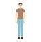 Men to do waist to hip measurement body with arrows fashion Illustration for size chart. Flat male character front 8