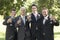 Men Toasting Champagne Flutes At Wedding