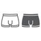 Men underware line and glyph icon, male and underwear, briefs sign, vector graphics, a linear pattern on a white