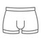 Men underware thin line icon, male and underwear, briefs sign, vector graphics, a linear pattern on a white background.