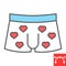 Men underwear color line icon, valentines day and clothes, sexy underwear sign vector graphics, editable stroke filled