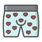 Men underwear with hearts filled outline icon