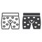 Men underwear with hearts line and glyph icon