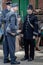 Men in uniform at Horsted Keynes Railway Station in Horsted Keynes Sussex on May 7, 2011.