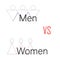 Men vs women. versus screen vector illustration.