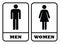 Men washroom icon and Women washroom sign