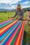 Men weaving in the peruvian Andes at Taquile Island on Puno Peru at janury 2th, 2008.