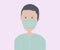 Men who wear face masks to prevent transmission of corona virus