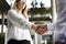 Men Women Business Agreement Hands Shake