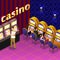 Men and women play slot machines in casinos