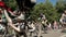 Men and women ride bicycles at Lady on Bike parade