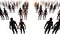 men women silhouettes people loop animation