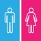 Men and Women toilet sign great for any use. Vector EPS10.