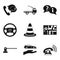 Men at work icons set, simple style