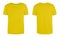 Men yellow blank T-shirt template,from two sides, natural shape on invisible mannequin, for your design mockup for print, isolated