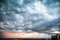 Menacing clouds over the sea