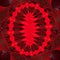 menacing delta coronavirus cv19 shape red and black