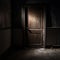 Menacing Shadows: A Hauntingly Aged Wooden Door