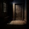 Menacing Shadows: A Hauntingly Aged Wooden Door