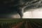 Menacing Tornado Looms Over Desolate Field