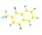 Menadione molecule on white