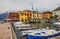 Menaggio, Italy: Boats on Menaggio embankment of Como lake in spring, Lombardy