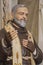 MENAGGIO, ITALY - MAY 8, 2015: The  carved polychrome statue of Father Pio in church Chiesa di Santa Marta