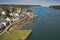 The Menai Strait with the samll town of Menai Bridge