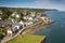 The Menai Strait with the samll town of Menai Bridge