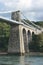 The Menai suspension Bridge between Anglesey and Snowdonia