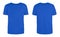 Menblue blank T-shirt template,from two sides, natural shape on invisible mannequin, for your design mockup for print, isolated on