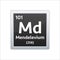 Mendelevium symbol. Chemical element of the periodic table. Vector stock illustration.