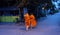 Mendicant monks in the early morning